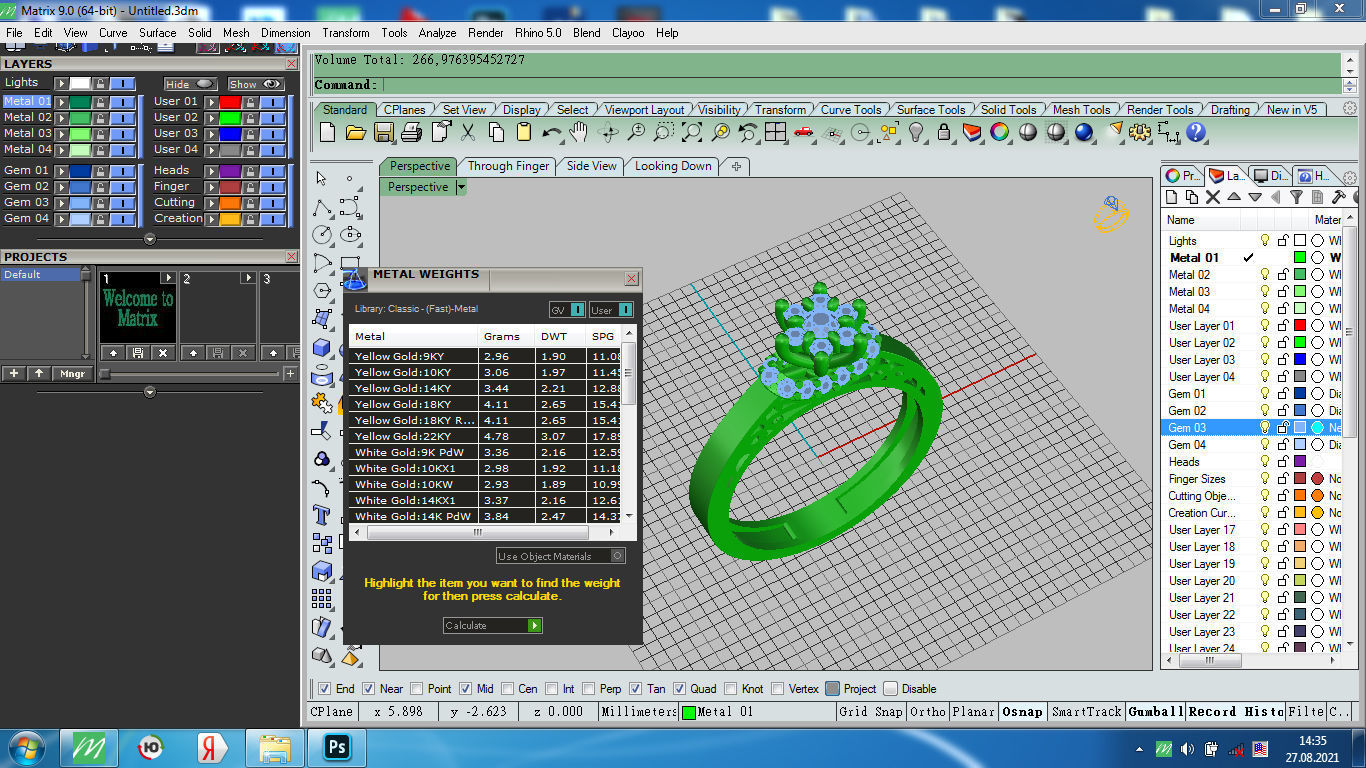 Engagement ring 3D print model_8