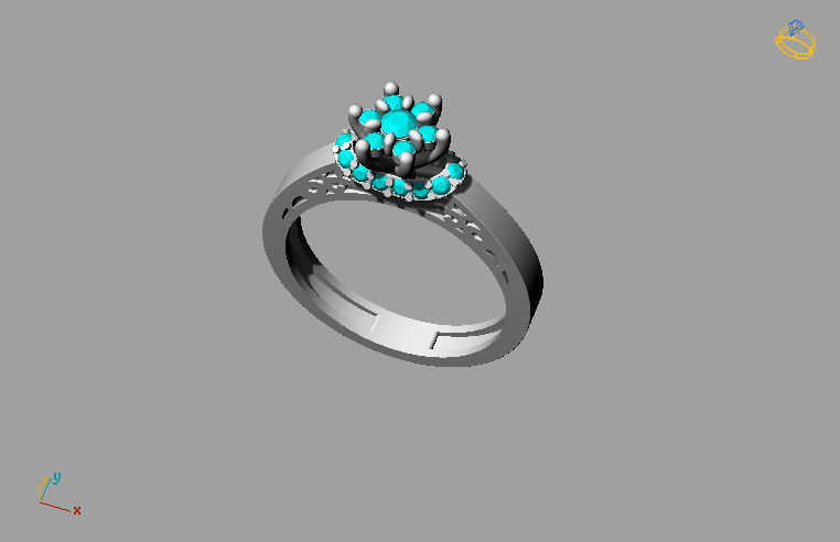 Engagement ring 3D print model_12