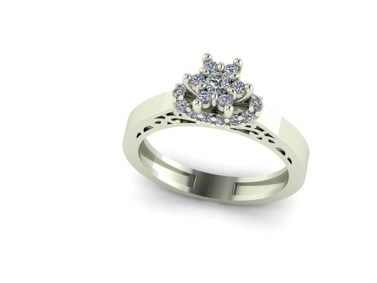 Engagement ring 3D print model_2