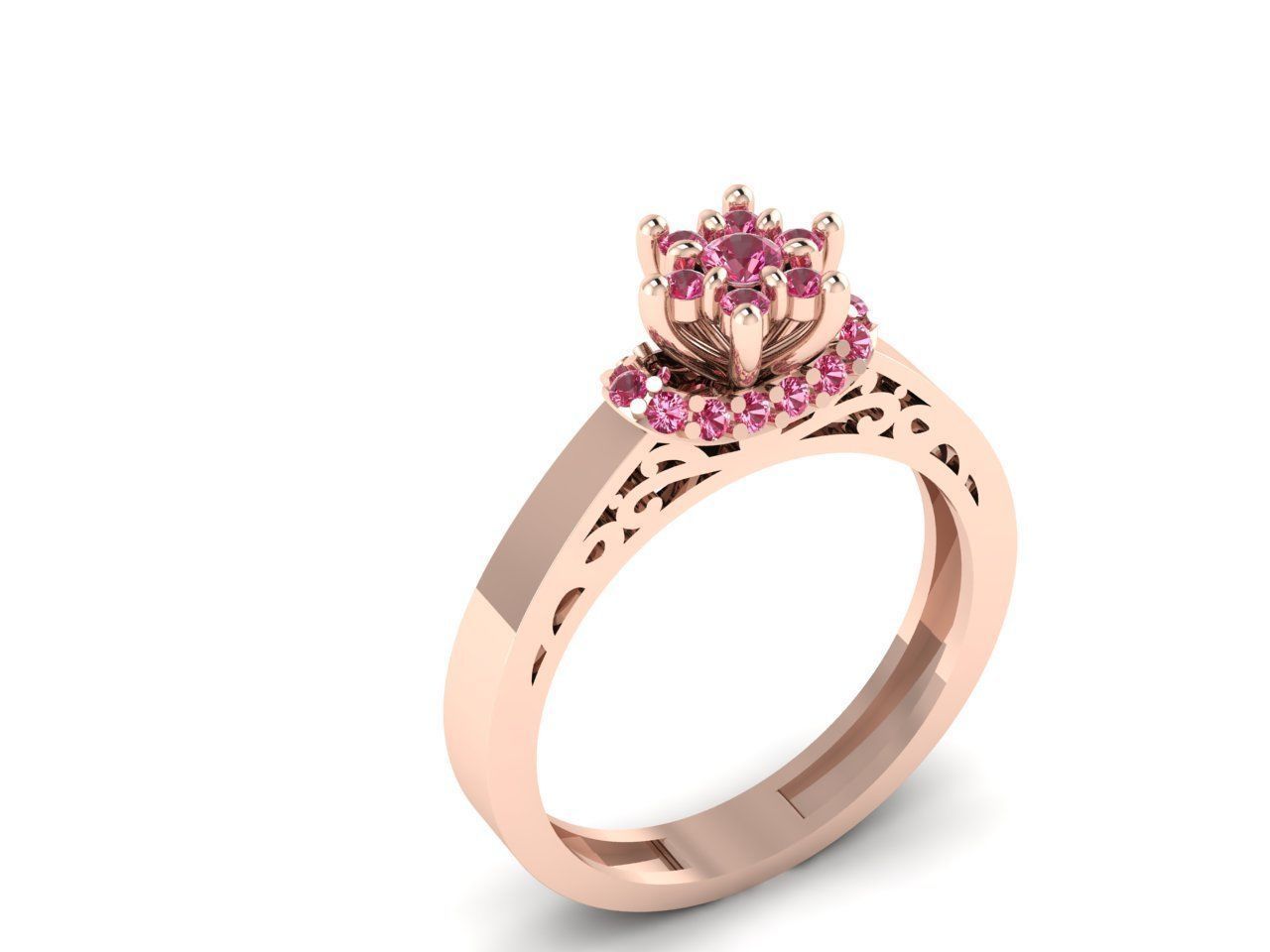 Engagement ring 3D print model_1