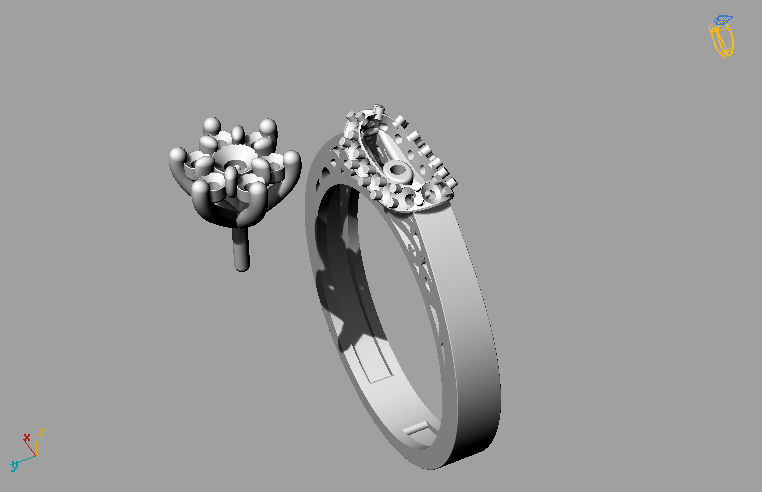 Engagement ring 3D print model_14