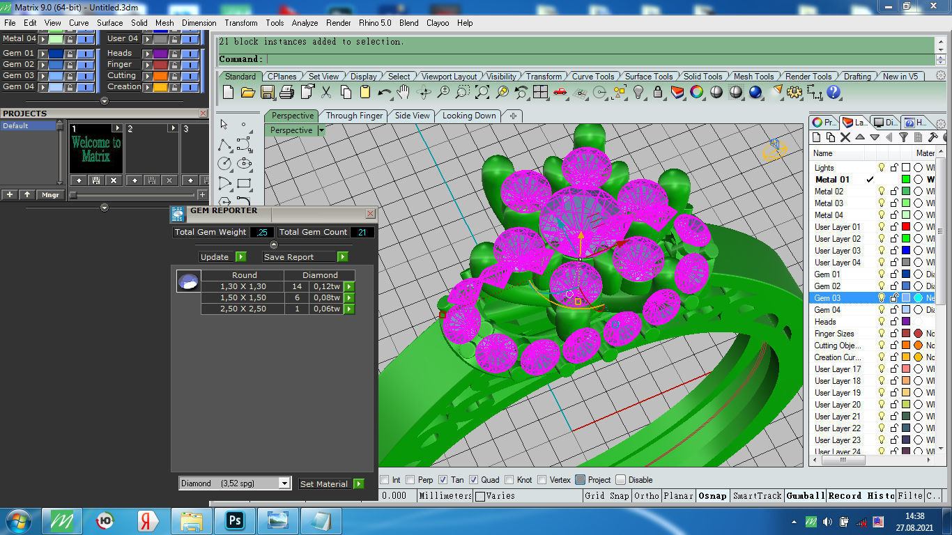Engagement ring 3D print model_9