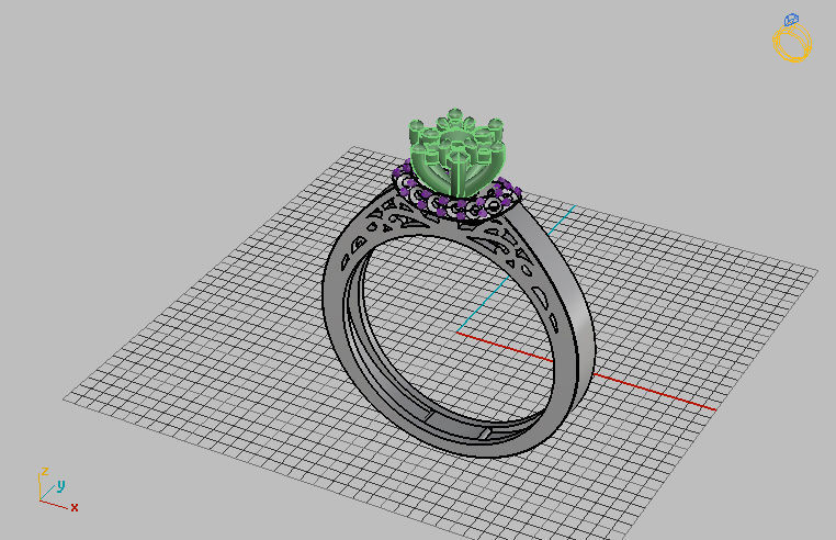 Engagement ring 3D print model_3