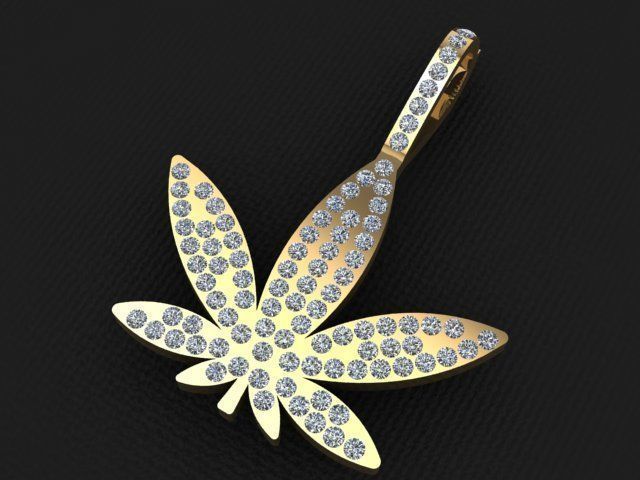 Pendant  Marijuana  3D print model_7