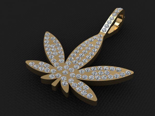 Pendant  Marijuana  3D print model_8