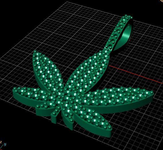 Pendant  Marijuana  3D print model_10