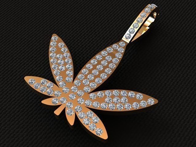 Pendant  Marijuana  3D print model