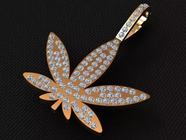 Pendant  Marijuana  3D print model_0
