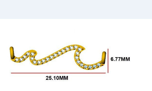 wave diamond necklace 3D print model_5