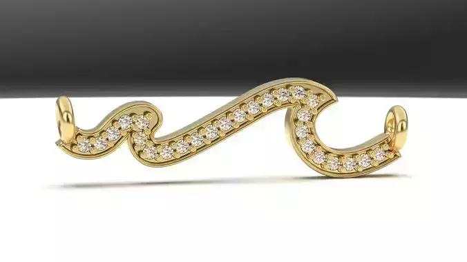wave diamond necklace 3D print model