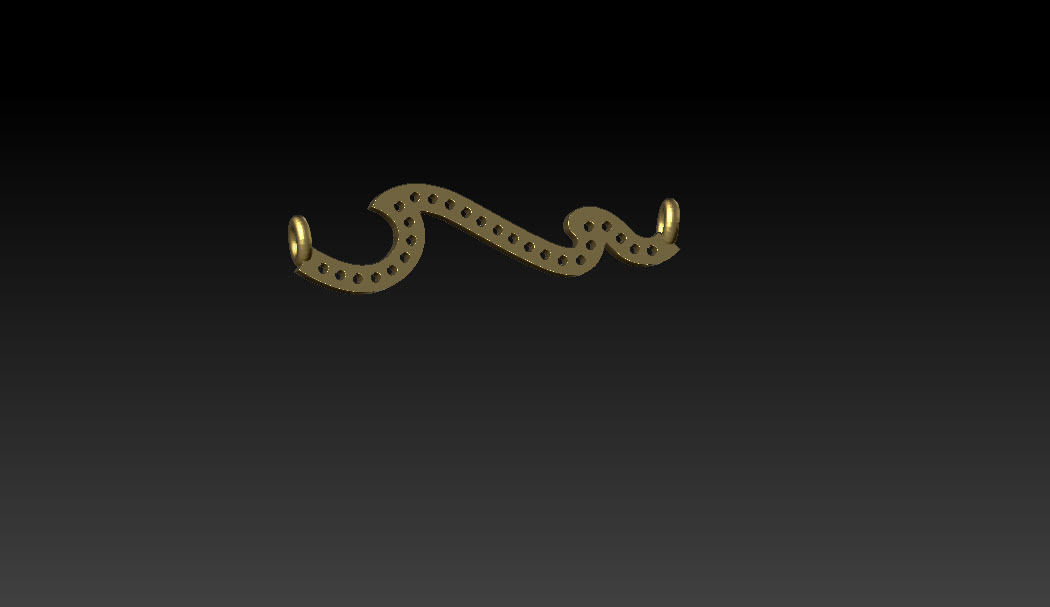 wave diamond necklace 3D print model_4