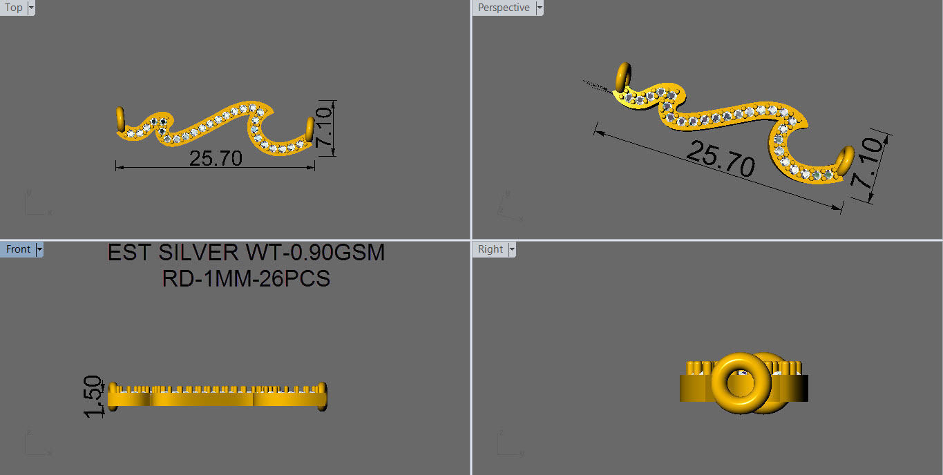 wave diamond necklace 3D print model_13