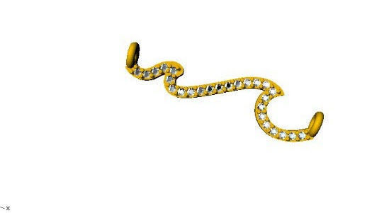 wave diamond necklace 3D print model_9
