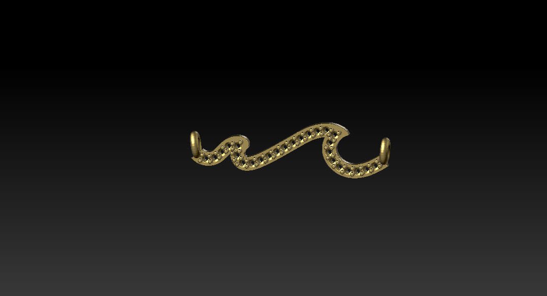 wave diamond necklace 3D print model_12