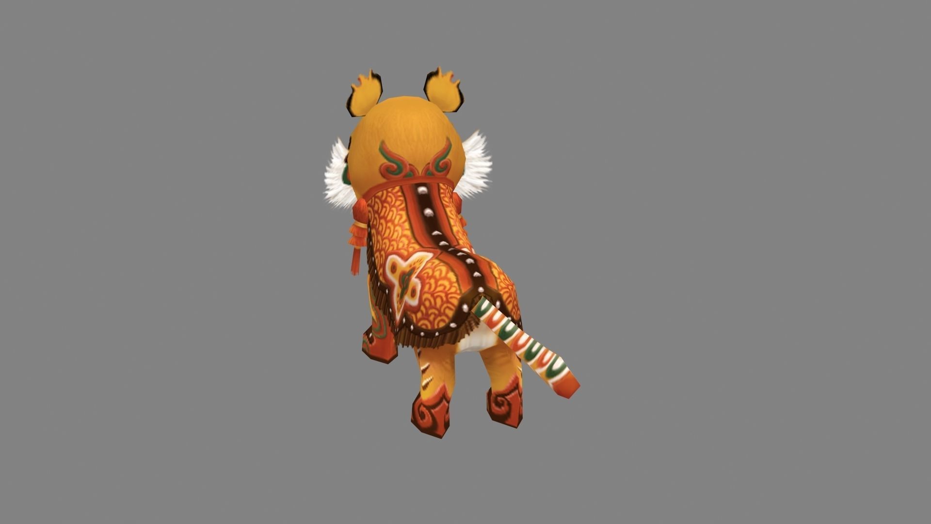 Cartoon fabric tiger - Chinese Spring Festival performances Low-poly 3D model_2