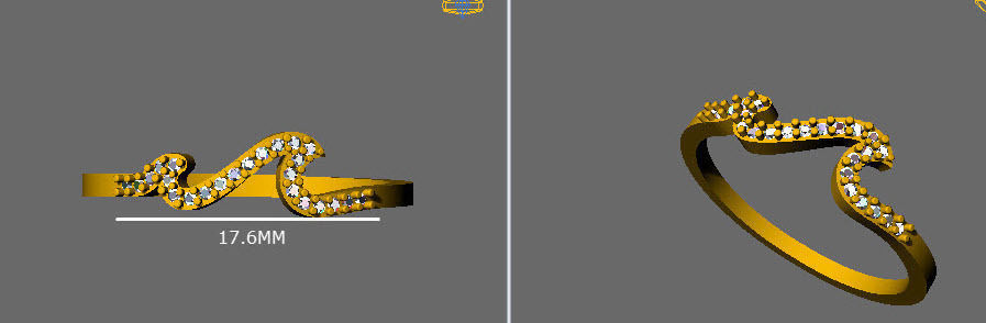 nature wave diamond ring 3D print model_9