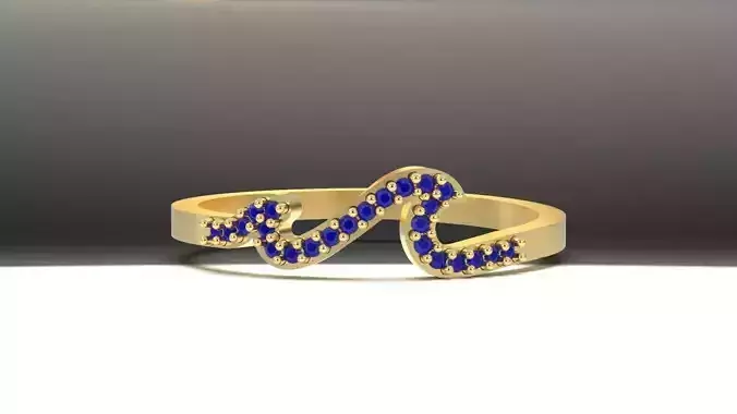 nature wave diamond ring