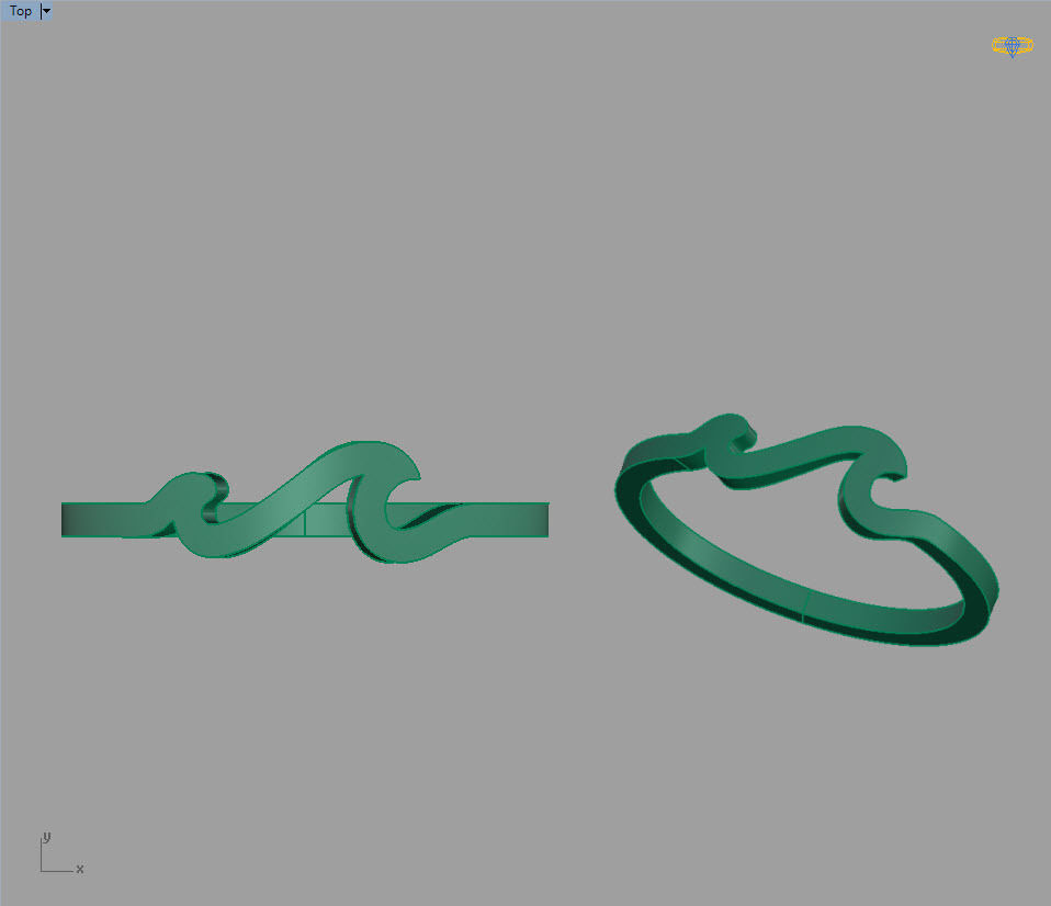 nature wave diamond ring 3D print model_4