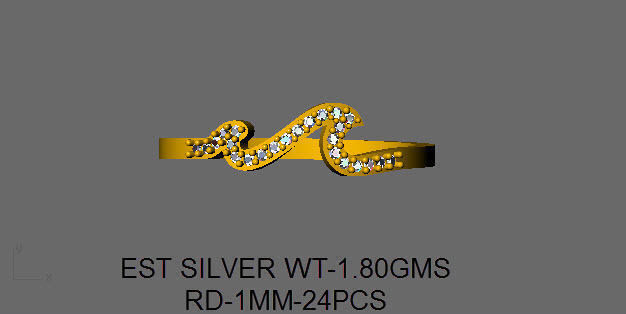 nature wave diamond ring 3D print model_10