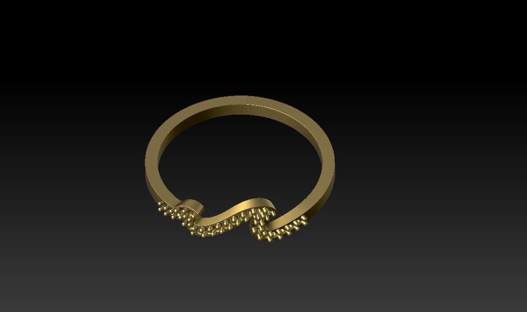 nature wave diamond ring 3D print model_14