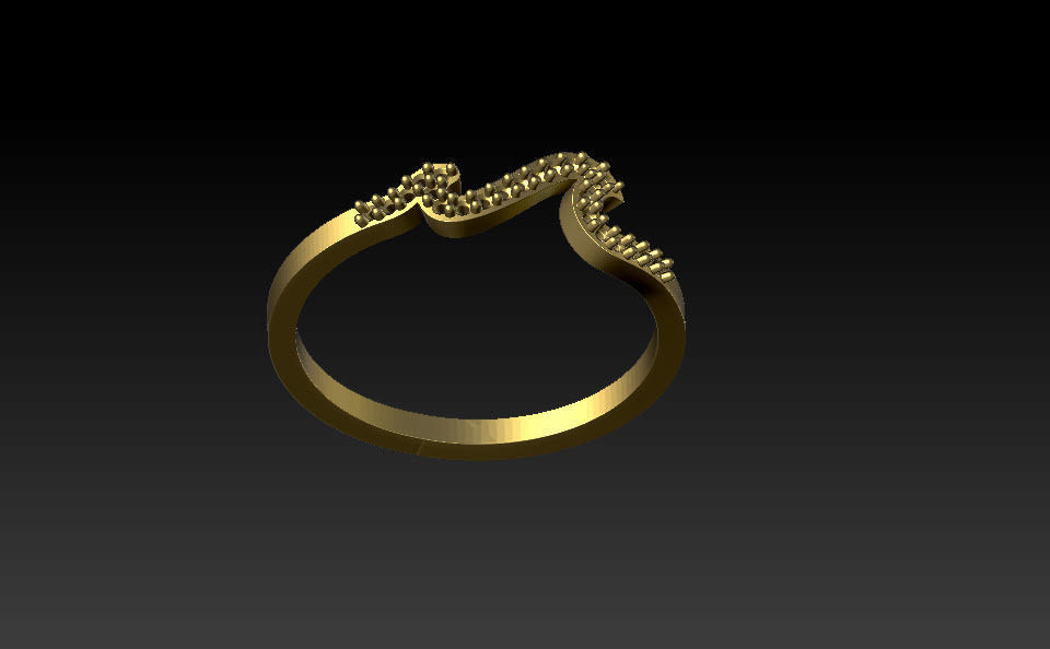 nature wave diamond ring 3D print model_13