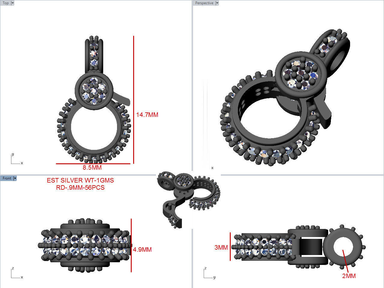 Diamond lobster lock 3D print model_8