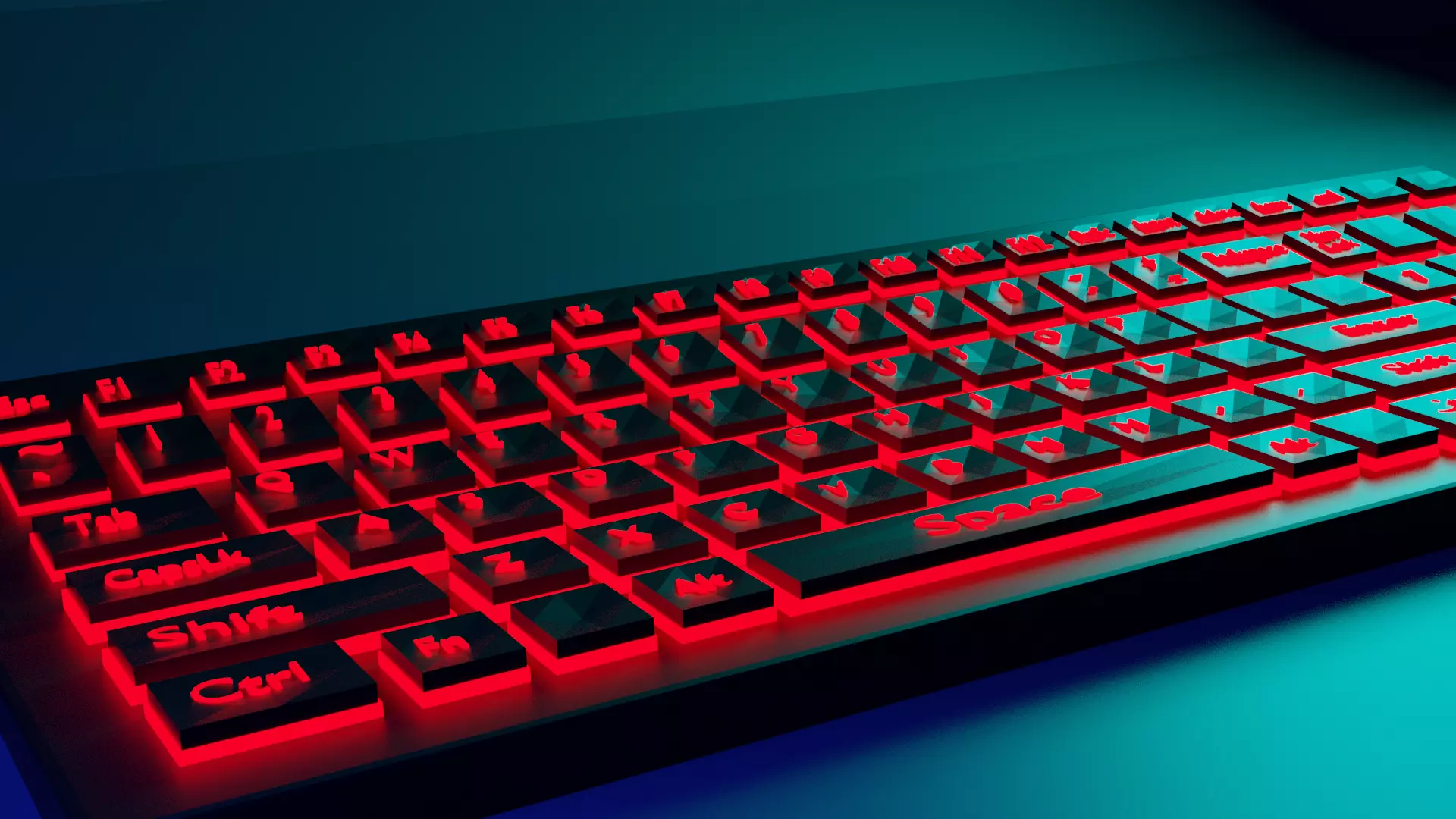 RGB keyboard Low-poly 3D model_0