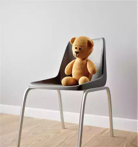 polyprop-school-chair-junior-recycled-seat teddy bear on chair