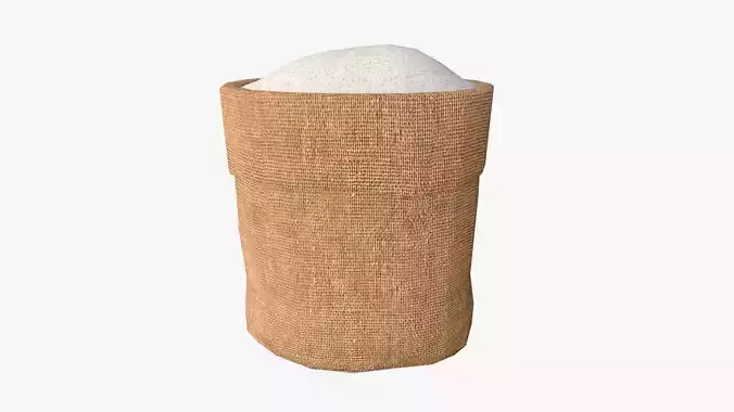 Rice in sackcloth Low-poly 3D model