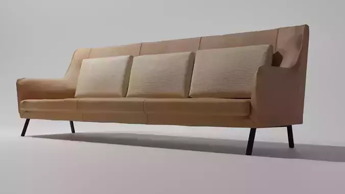  ORIGAMI SUEDE AND BOUCLE SOFA 