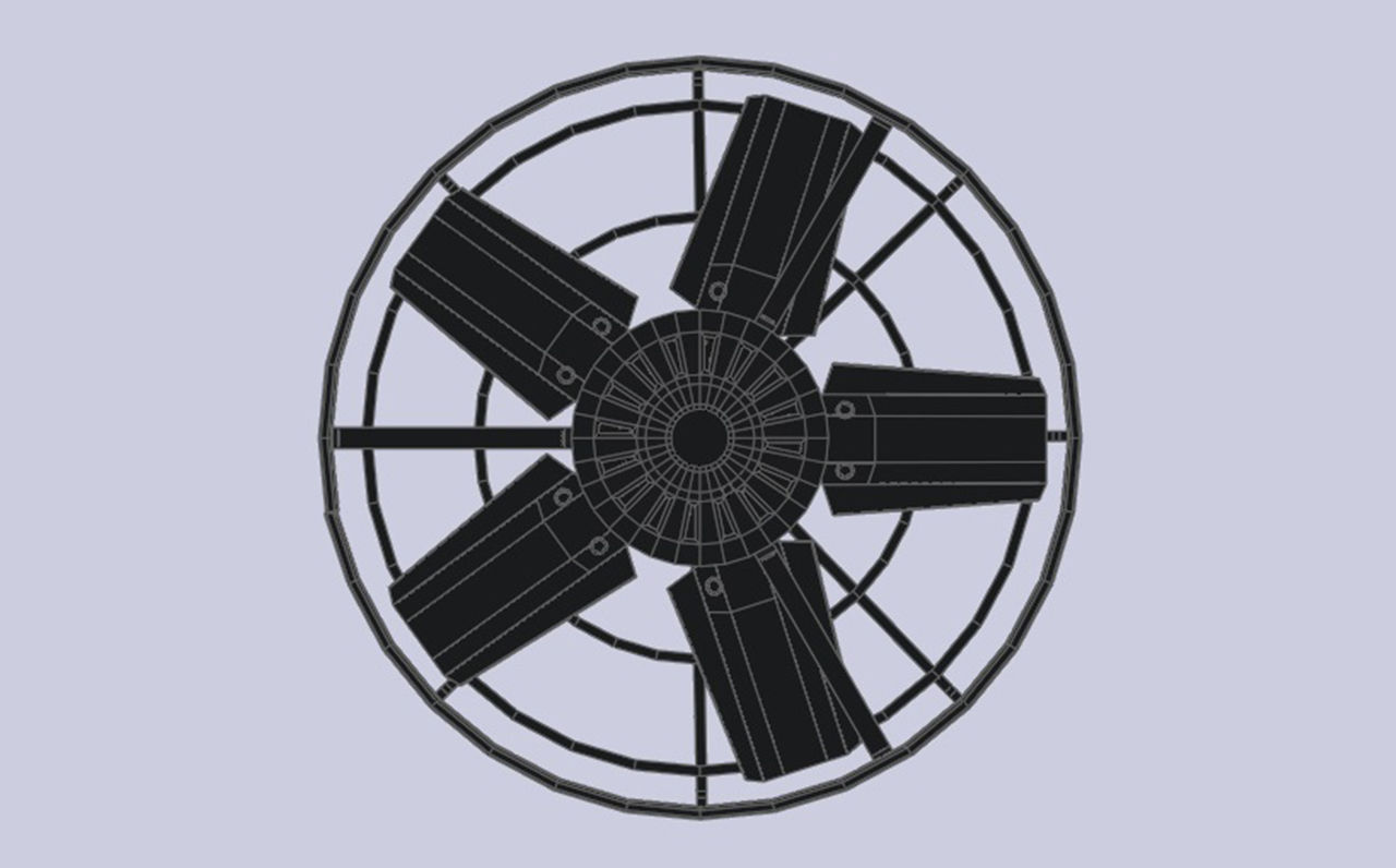 Industrial exhaust fan Low-poly 3D model_7