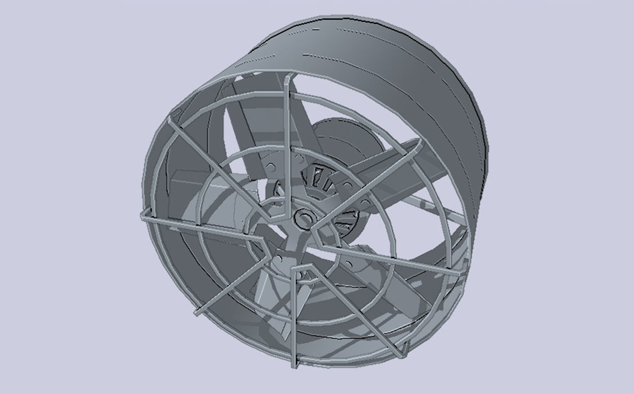 Industrial exhaust fan Low-poly 3D model_2