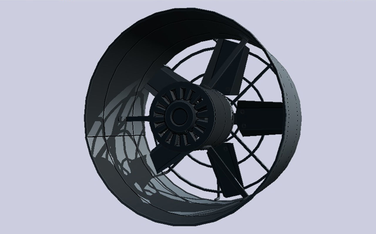 Industrial exhaust fan Low-poly 3D model_1