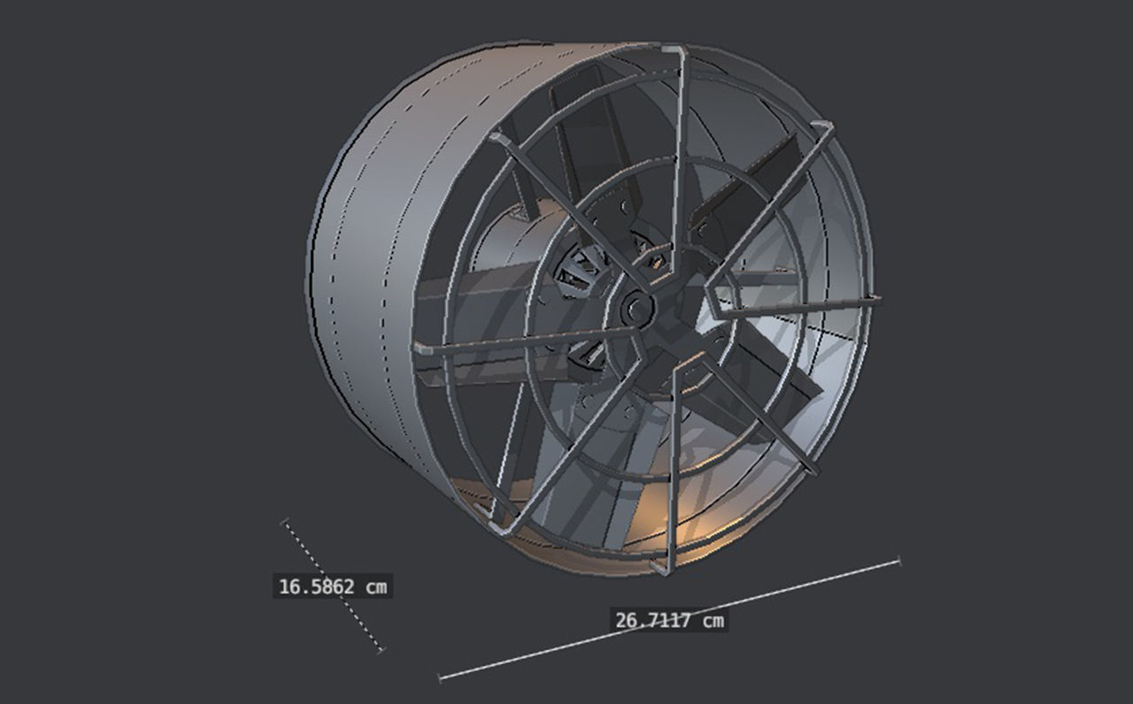 Industrial exhaust fan Low-poly 3D model_13