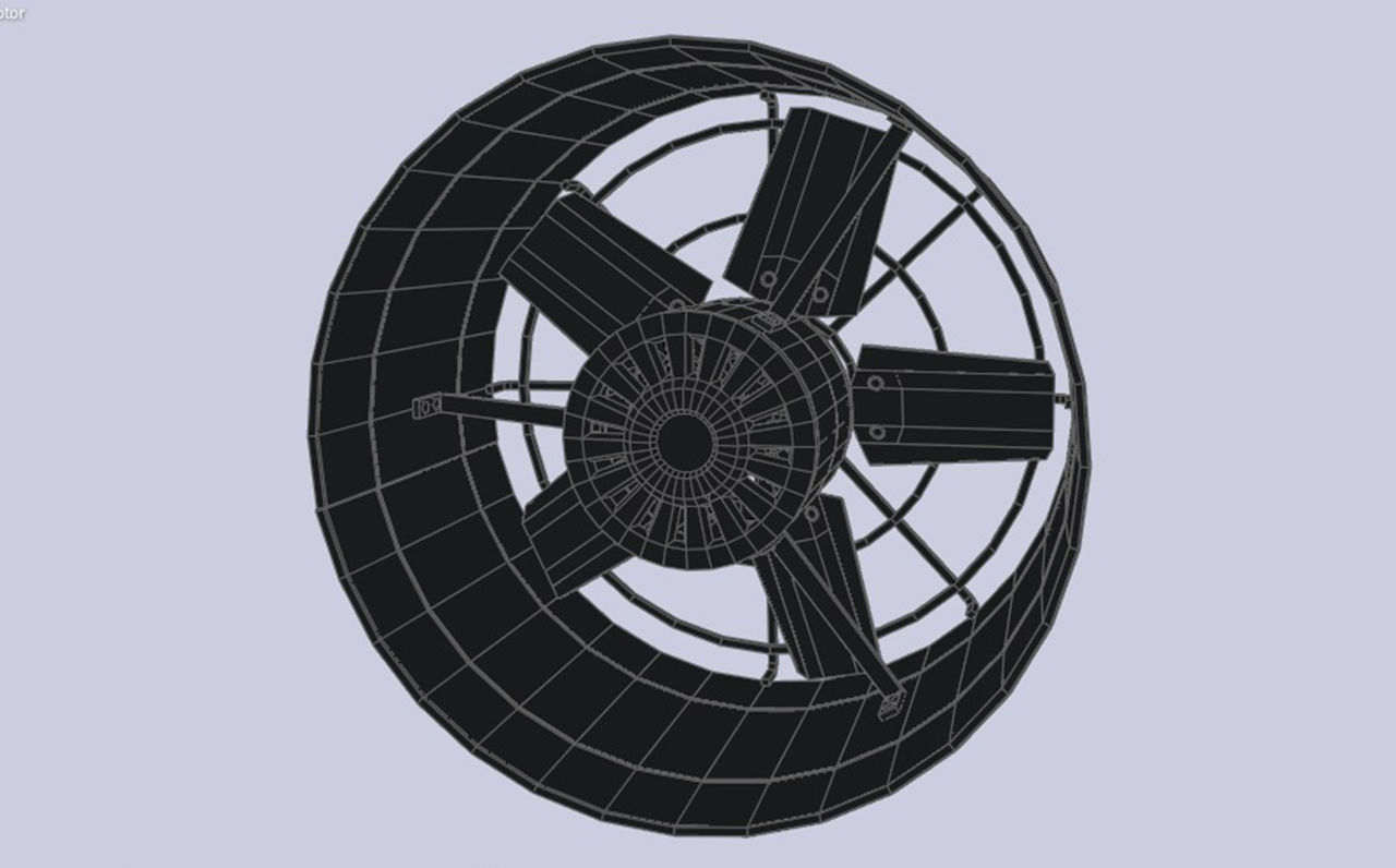 Industrial exhaust fan Low-poly 3D model_5