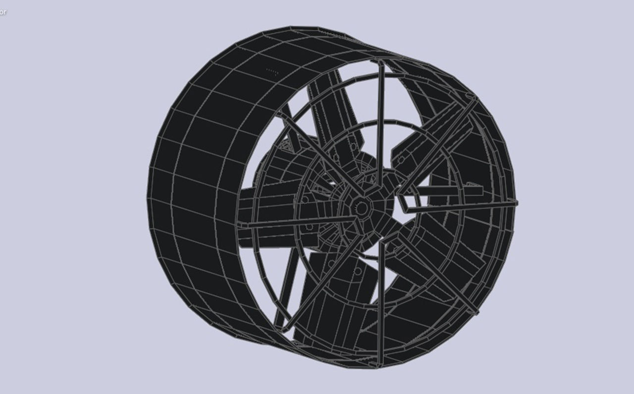 Industrial exhaust fan Low-poly 3D model_4