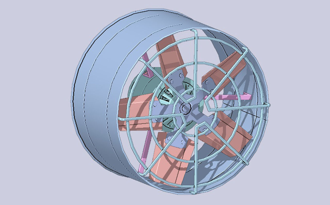 Industrial exhaust fan Low-poly 3D model_12