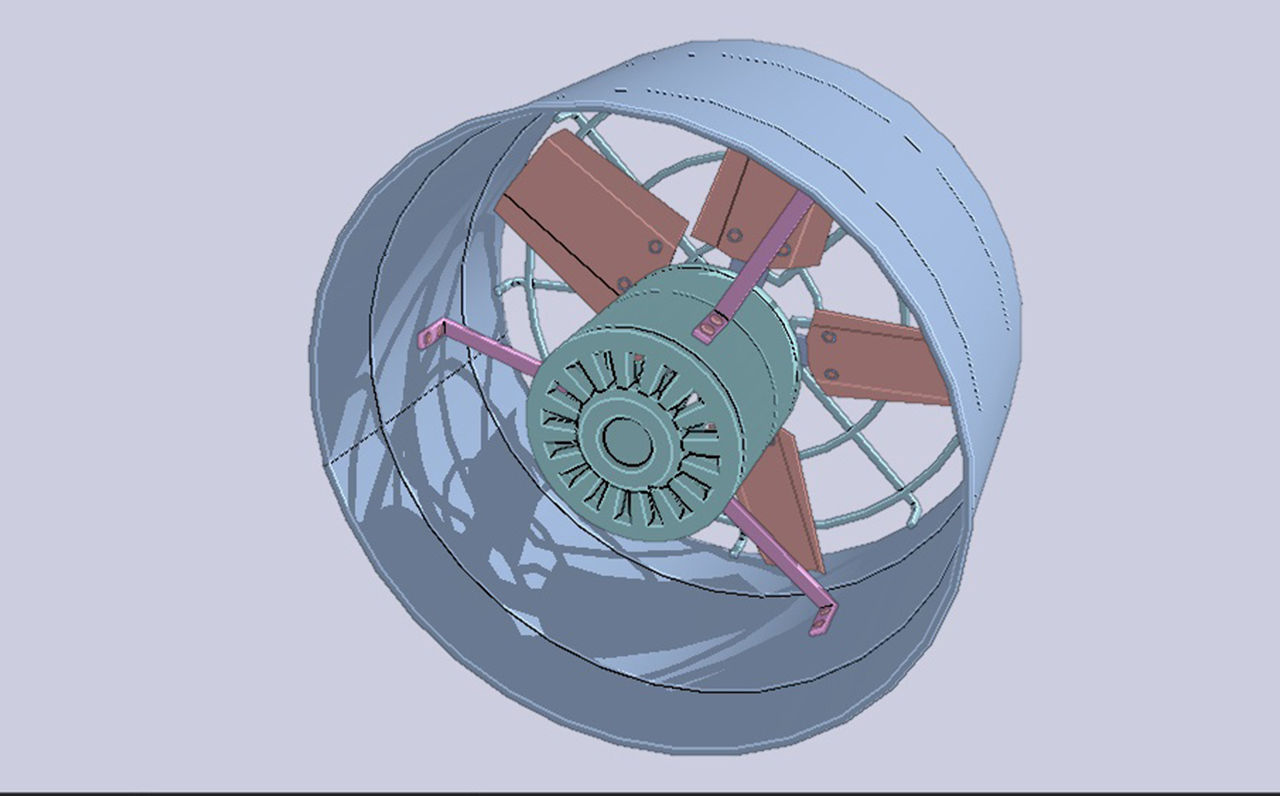 Industrial exhaust fan Low-poly 3D model_11
