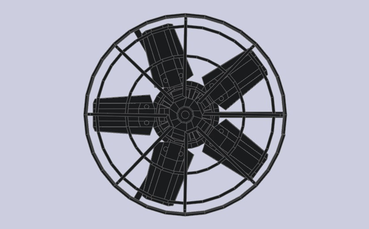 Industrial exhaust fan Low-poly 3D model_6