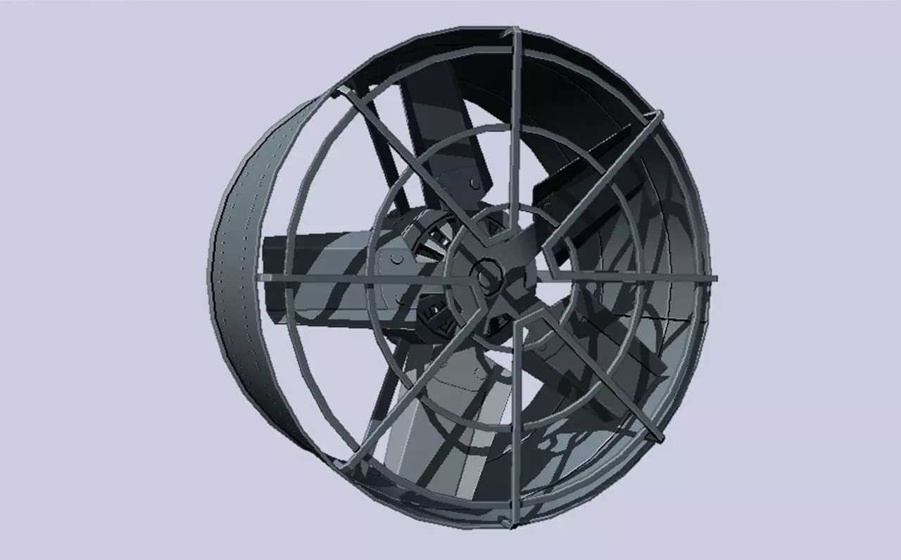 Industrial exhaust fan Low-poly 3D model_0