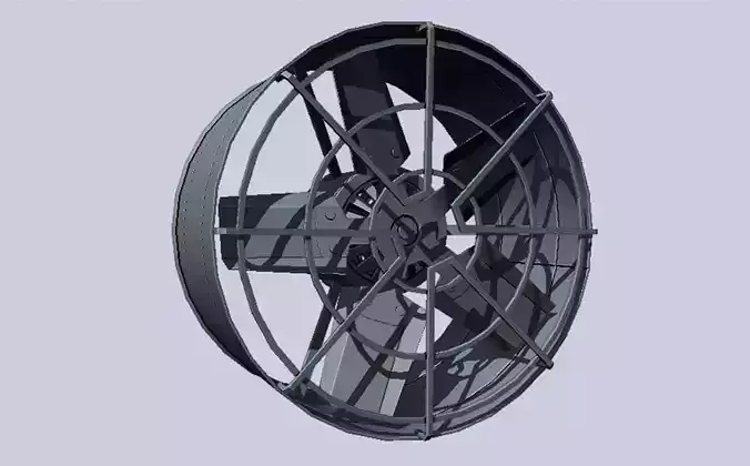 Industrial exhaust fan Low-poly 3D model