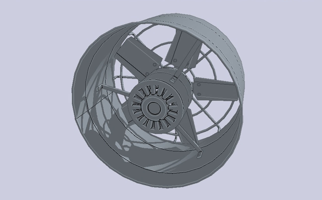 Industrial exhaust fan Low-poly 3D model_3