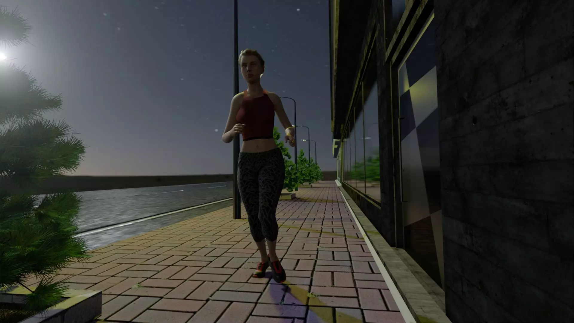 Female model rigged animated and textured Low-poly 3D model