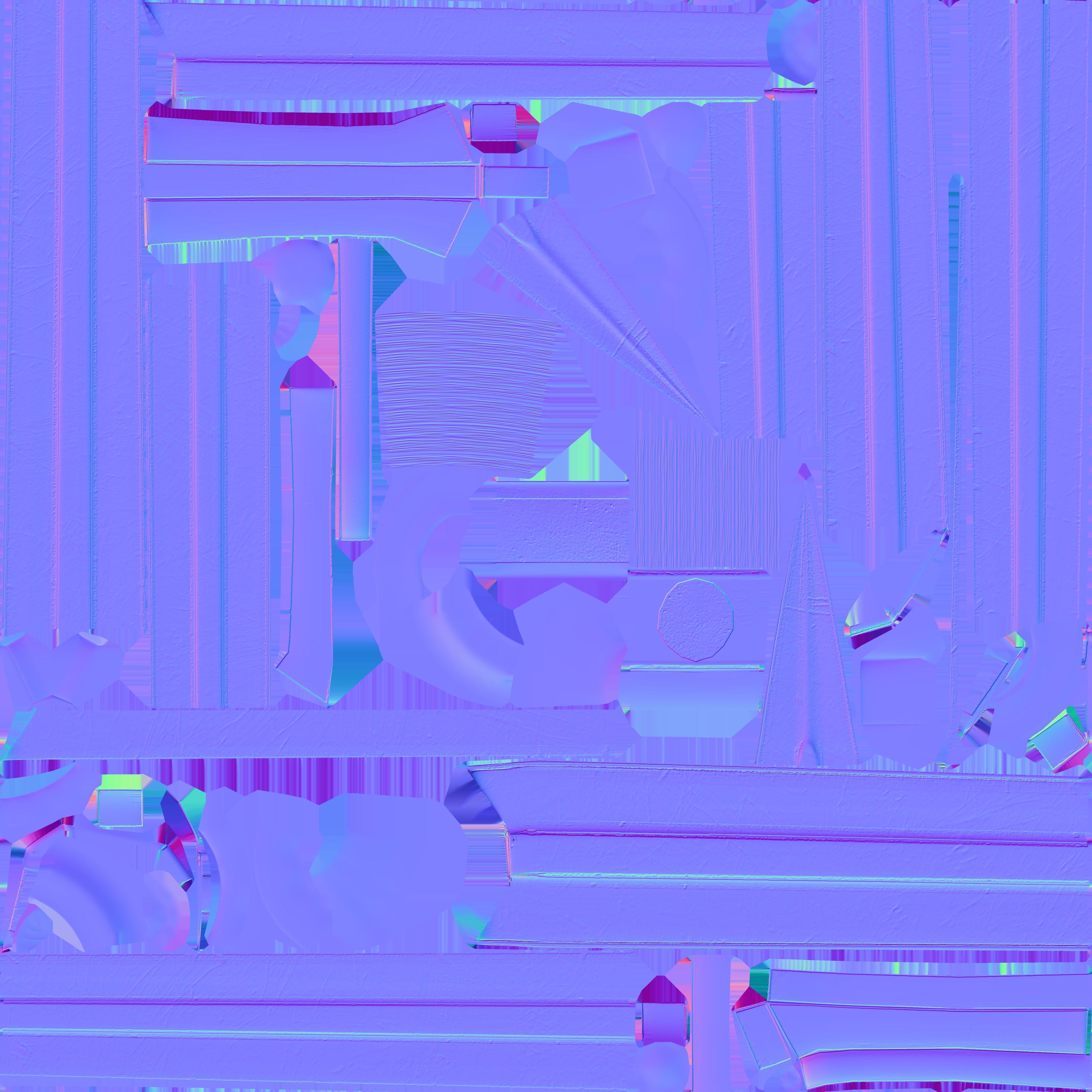 Classic 2-handed sword Low-poly 3D model_6