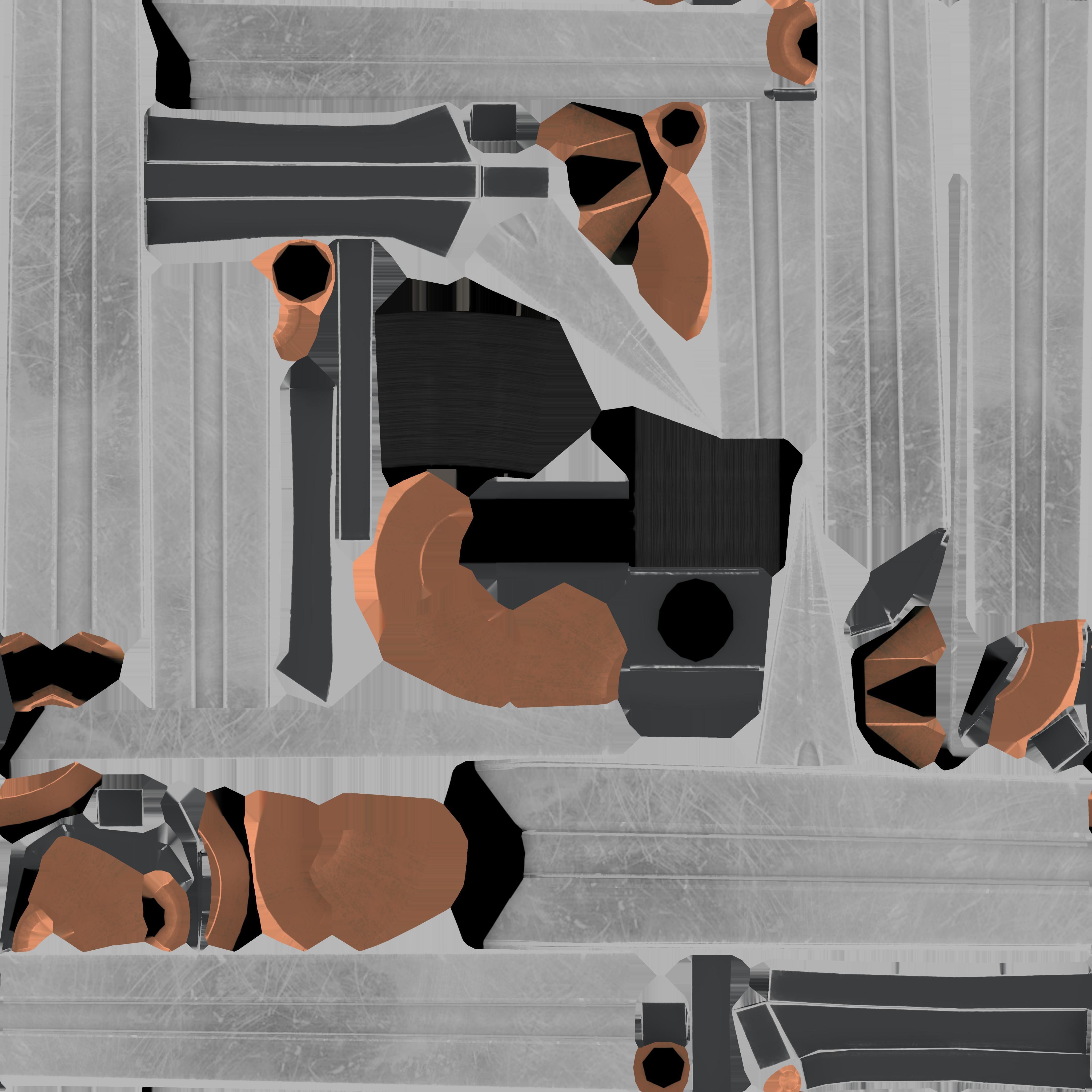 Classic 2-handed sword Low-poly 3D model_5