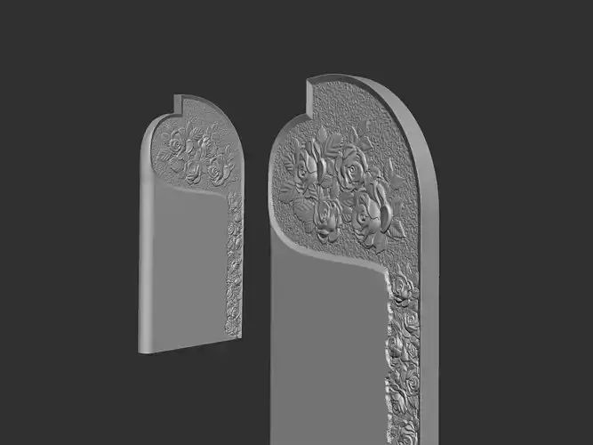 Memorial Tombstone with roses for cnc Carving