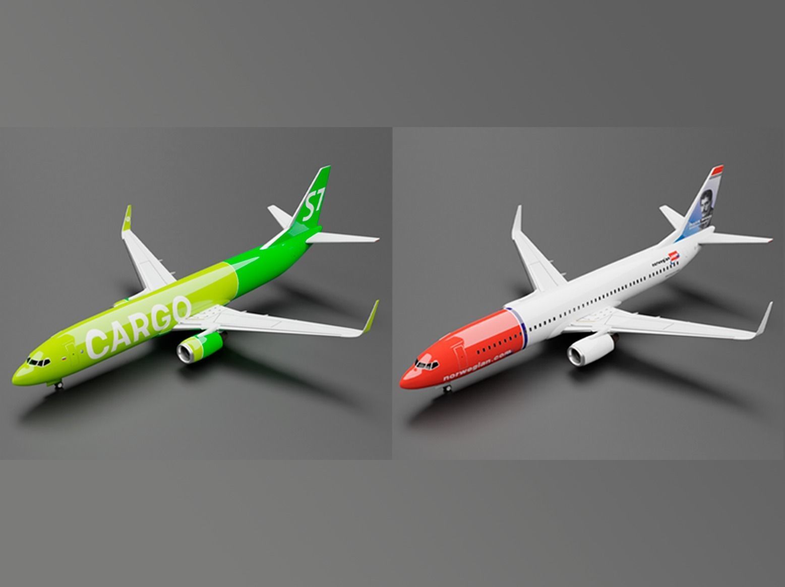 Boeing 737-800 10 Liveries Pack 3D Model Collection_1