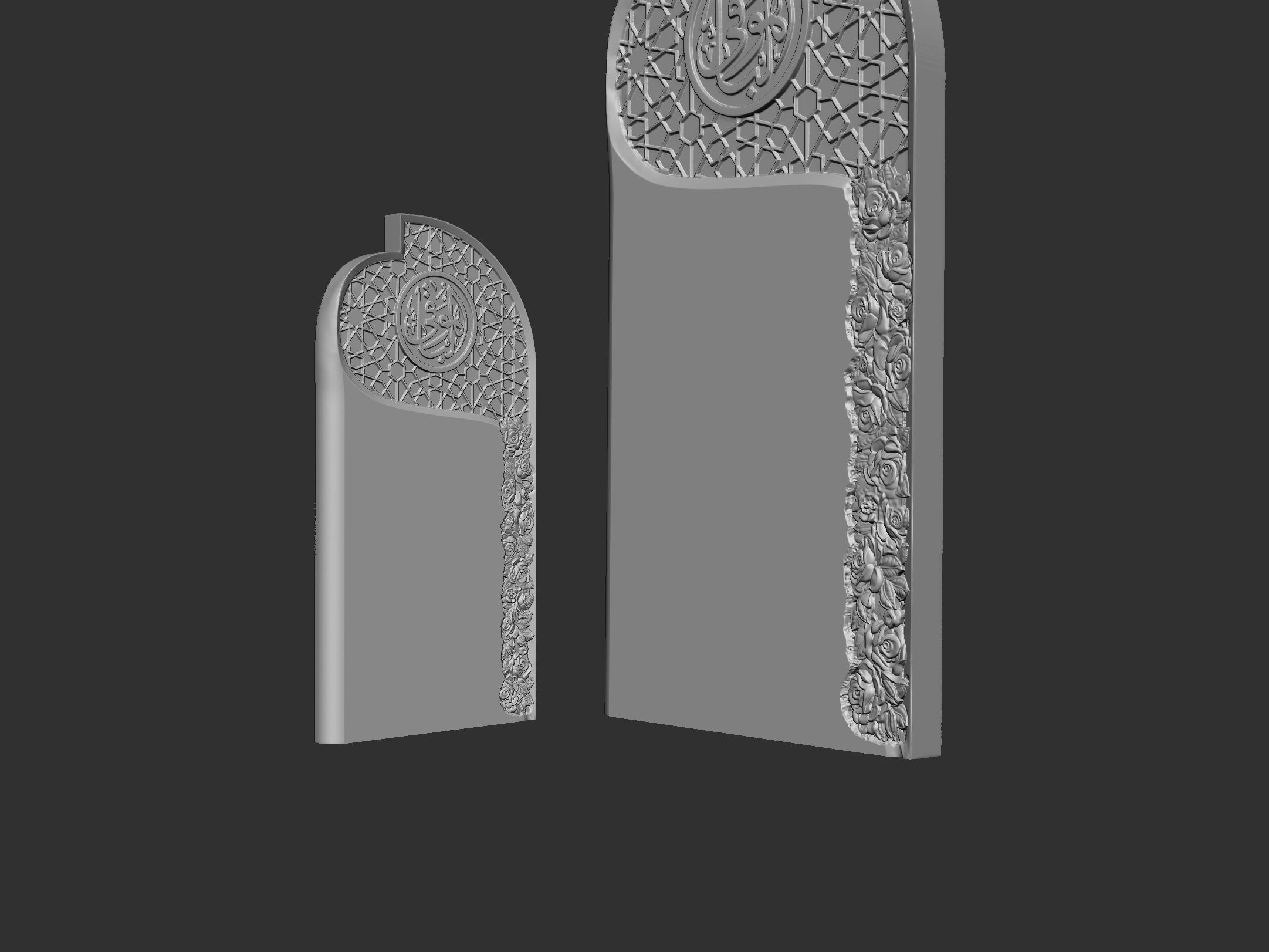 Islamic Memorial Tombstone for cnc Carving 3D print model_2