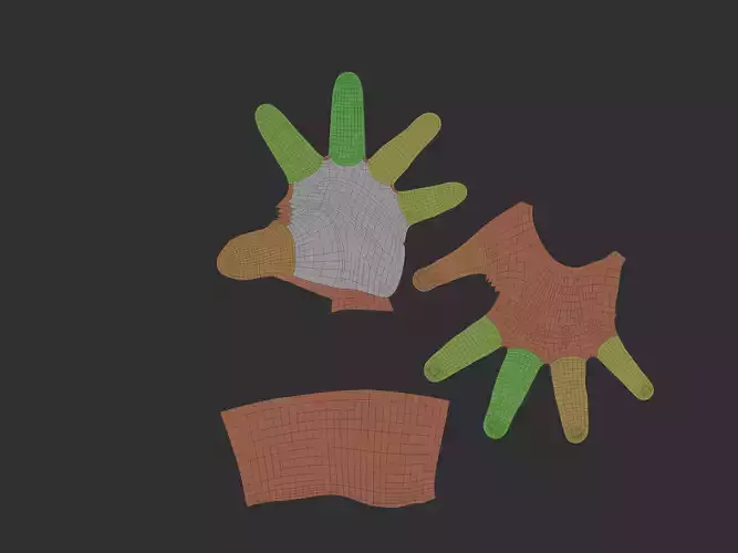 hand Topology Low-poly 3D model