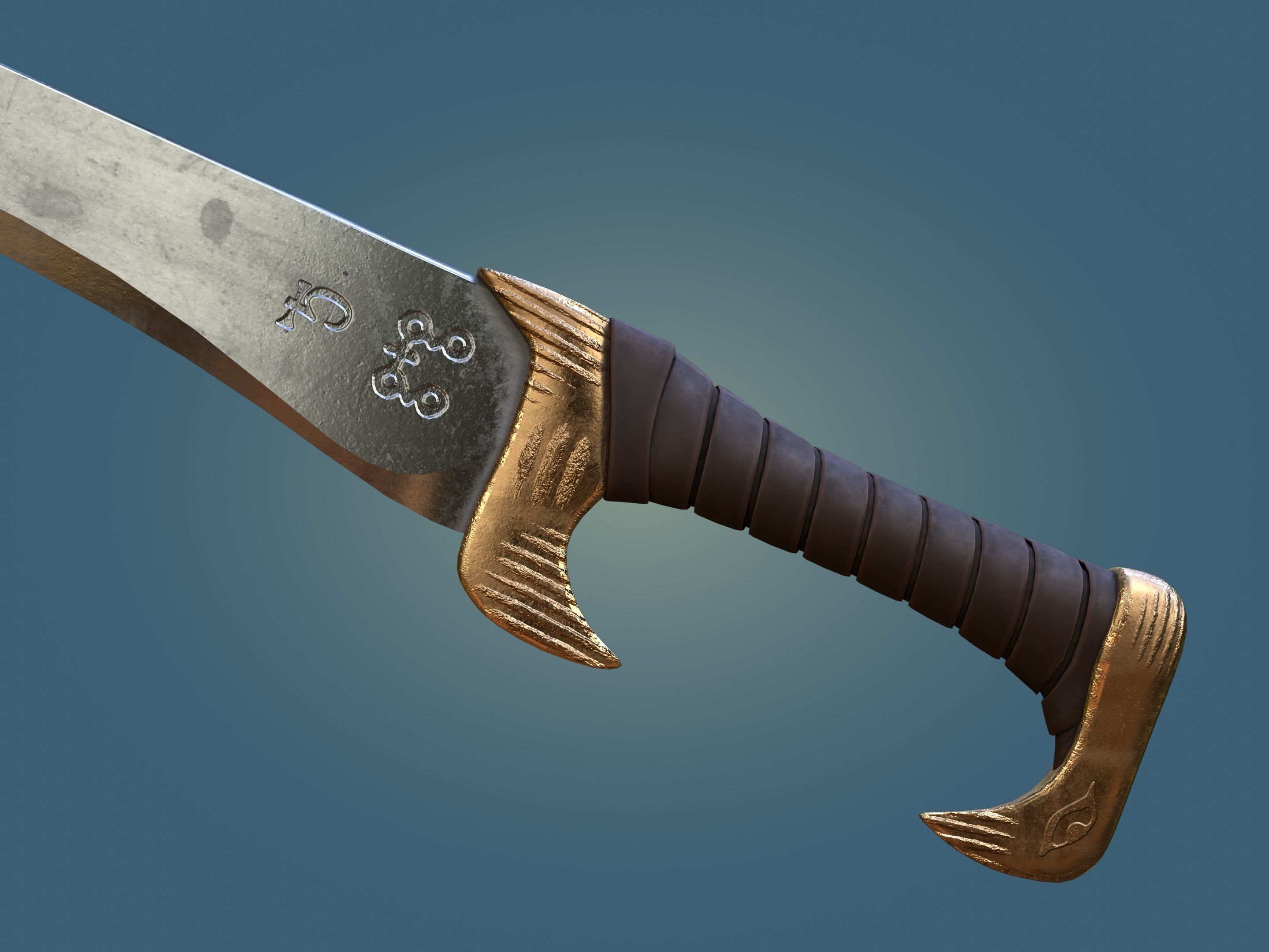 Eagle Sword Low-poly 3D model_5